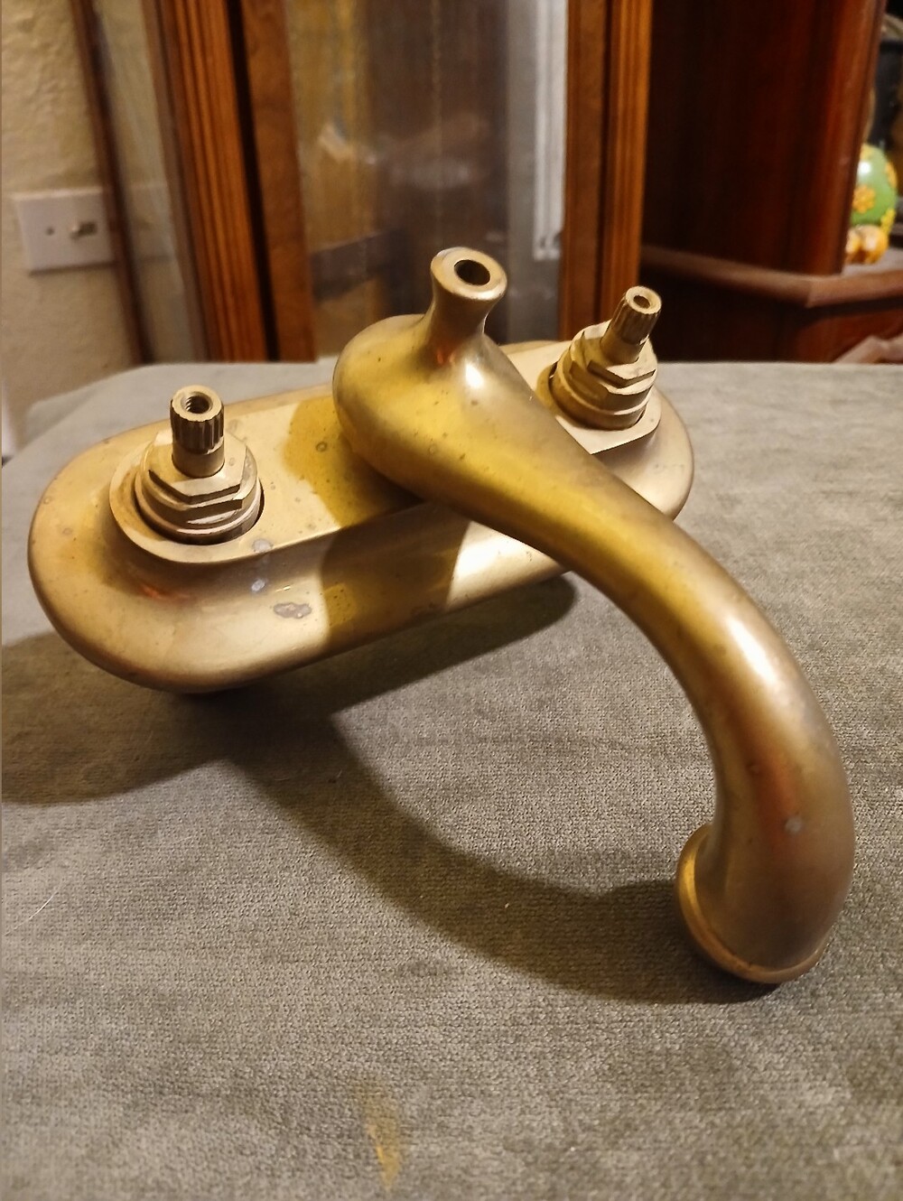 Antique Brass-Finish Wall Faucet Spout - Classic Home Accent